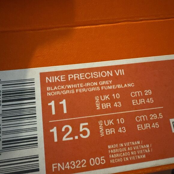Men\'s Size 11 Nike Precision VII Athletic Shoes Black White Gray NEW FN4322 005